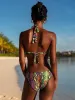 Triangle Halter-Seamless Ruched Back Bikini sold by SWORLD Inc