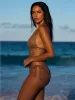 Triangle Halter-Ring Seamless Ruched Back Tie Side Bikini sold by SWORLD Inc