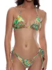 Looped Triangle-Ring Seamless Ruched Back Tie Side Bikini sold by SWORLD Inc