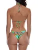 Looped Triangle-Ring Seamless Ruched Back Tie Side Bikini sold by SWORLD Inc