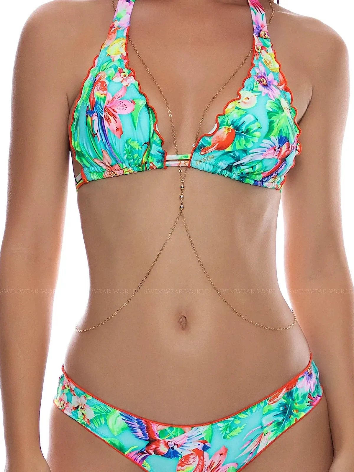 Wavy Triangle Halter-Wavy Ruched Back Bikini sold by SWORLD Inc product image thumbnail 4