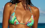 Crystallized Wavy Triangle-Crystallized Wavy Tie Side Ruched Back Bikini sold by SWORLD Inc