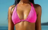 Triangle Halter-Seamless Ruched Back Bikini sold by SWORLD Inc