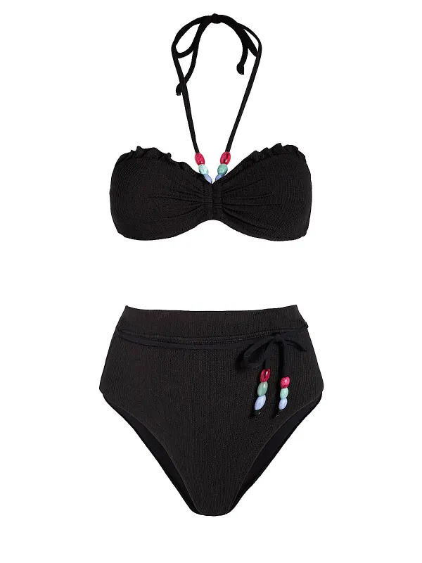 Alexis-Belted High Waist High Leg Bikini sold by SWORLD Inc