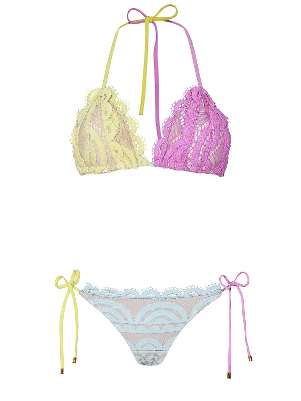 Lace Triangle-Lace Tie Side Bikini sold by SWORLD Inc