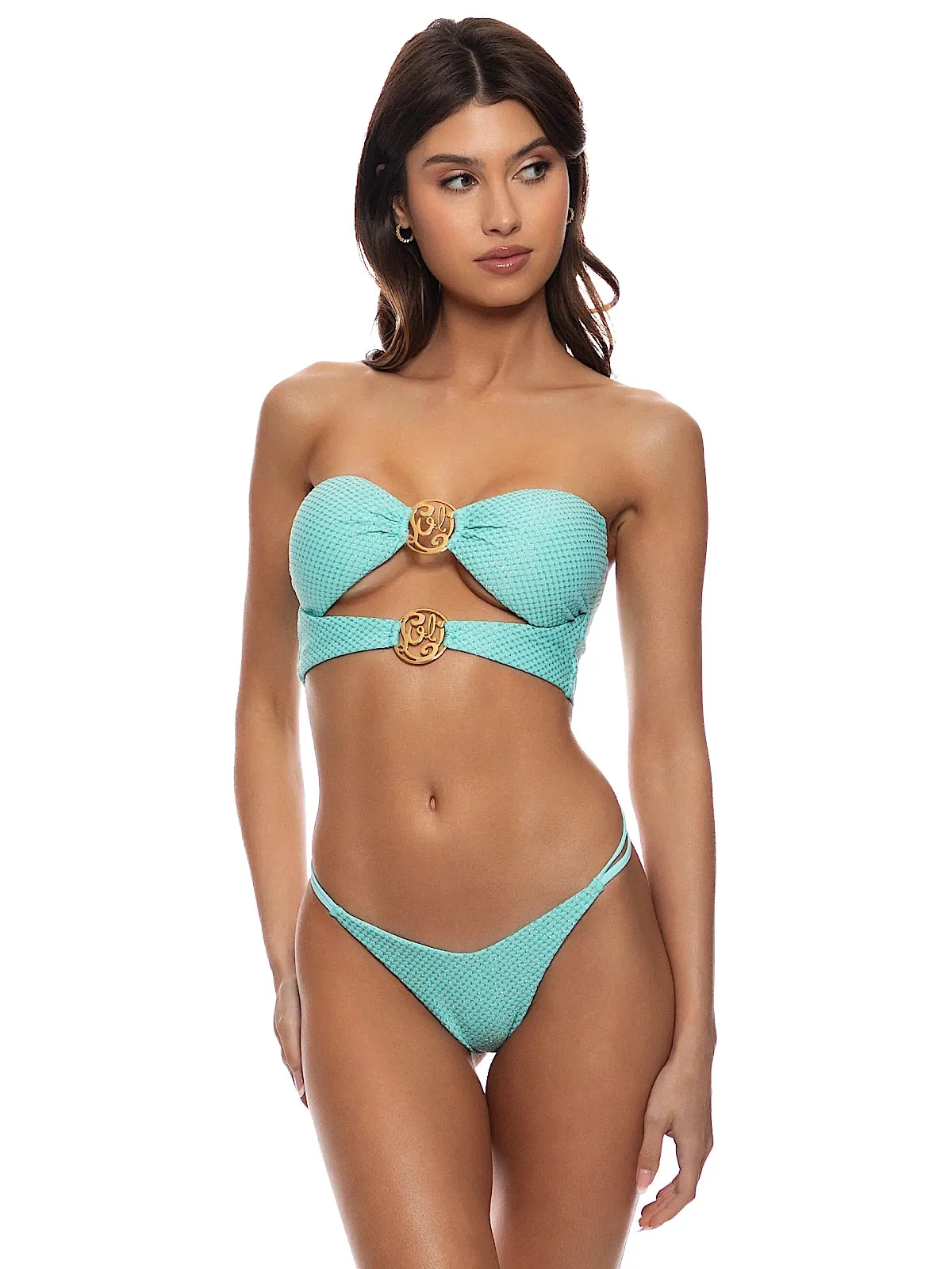 Double Luli Ring Bandeau-Strap Ring Thong Bikini sold by SWORLD Inc