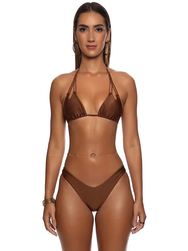 Zig Zag Knotted Cut-Out Triangle-High Leg Bikini sold by SWORLD Inc