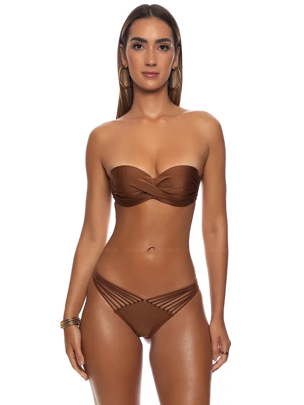 Underwire Push-Up Bandeau-Strappy Ruched Back Bikini sold by SWORLD Inc