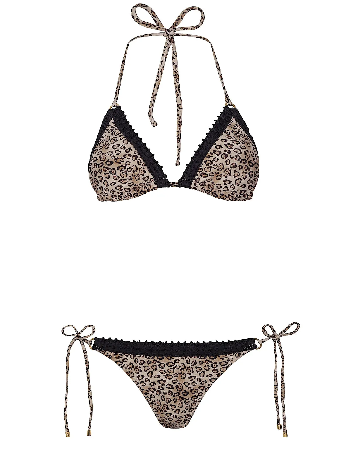 Kyle Crochet Trim Triangle-Carrie Crochet Trim Tie Side Bikini sold by SWORLD Inc