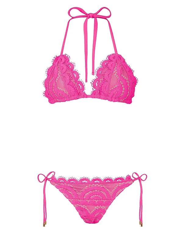 Lace Triangle-Lace Tie Side Bikini sold by SWORLD Inc