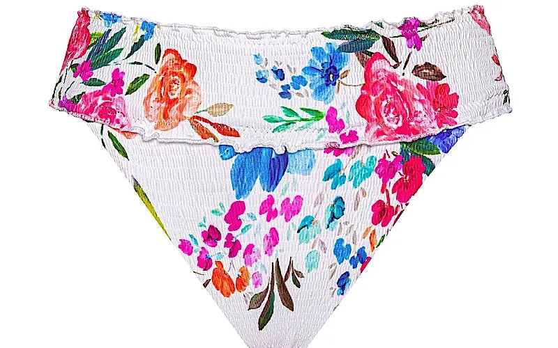 Smocked Lettuce Edge-Smocked High Waist Bikini sold by SWORLD Inc product image thumbnail 3