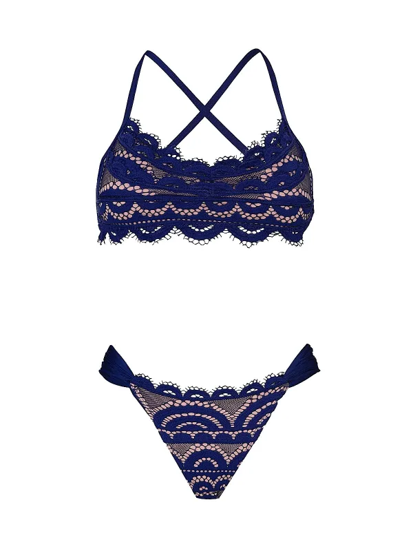 Lace Bralette-Lace Fanned Bikini sold by SWORLD Inc