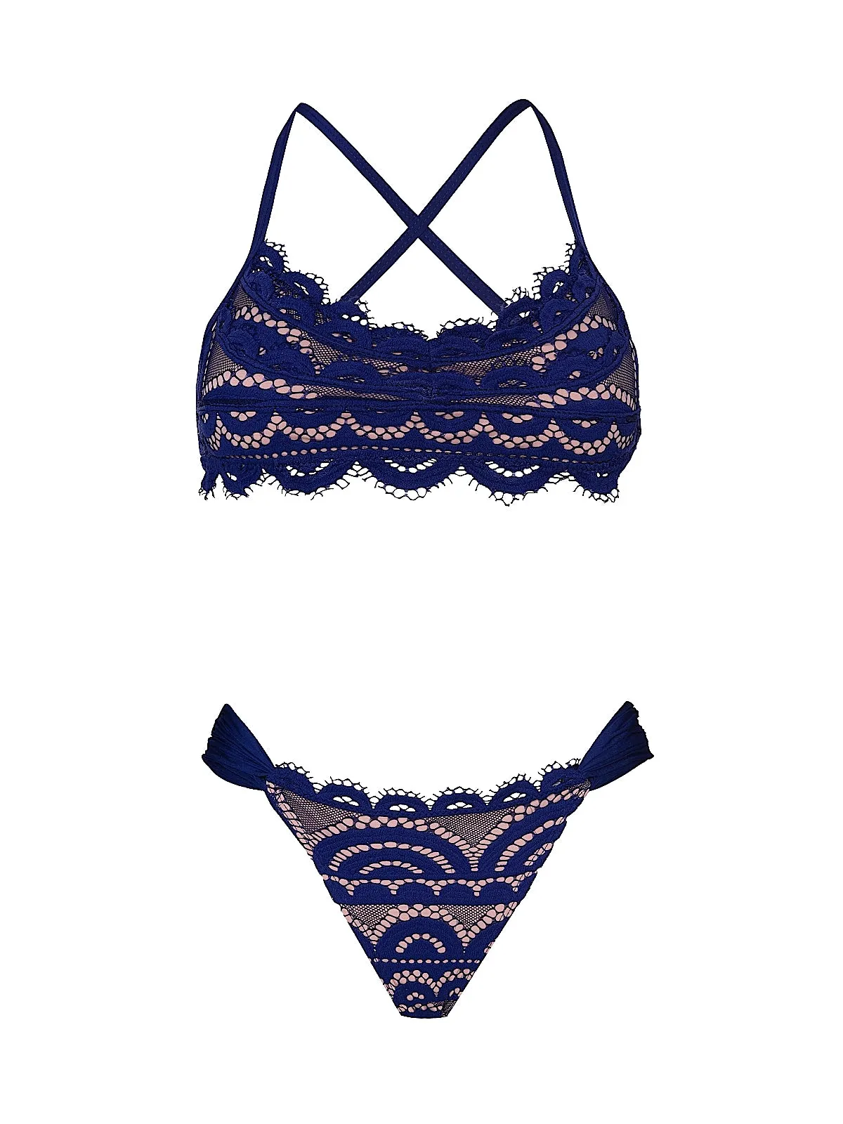 Lace Bralette-Lace Fanned Bikini sold by SWORLD Inc
