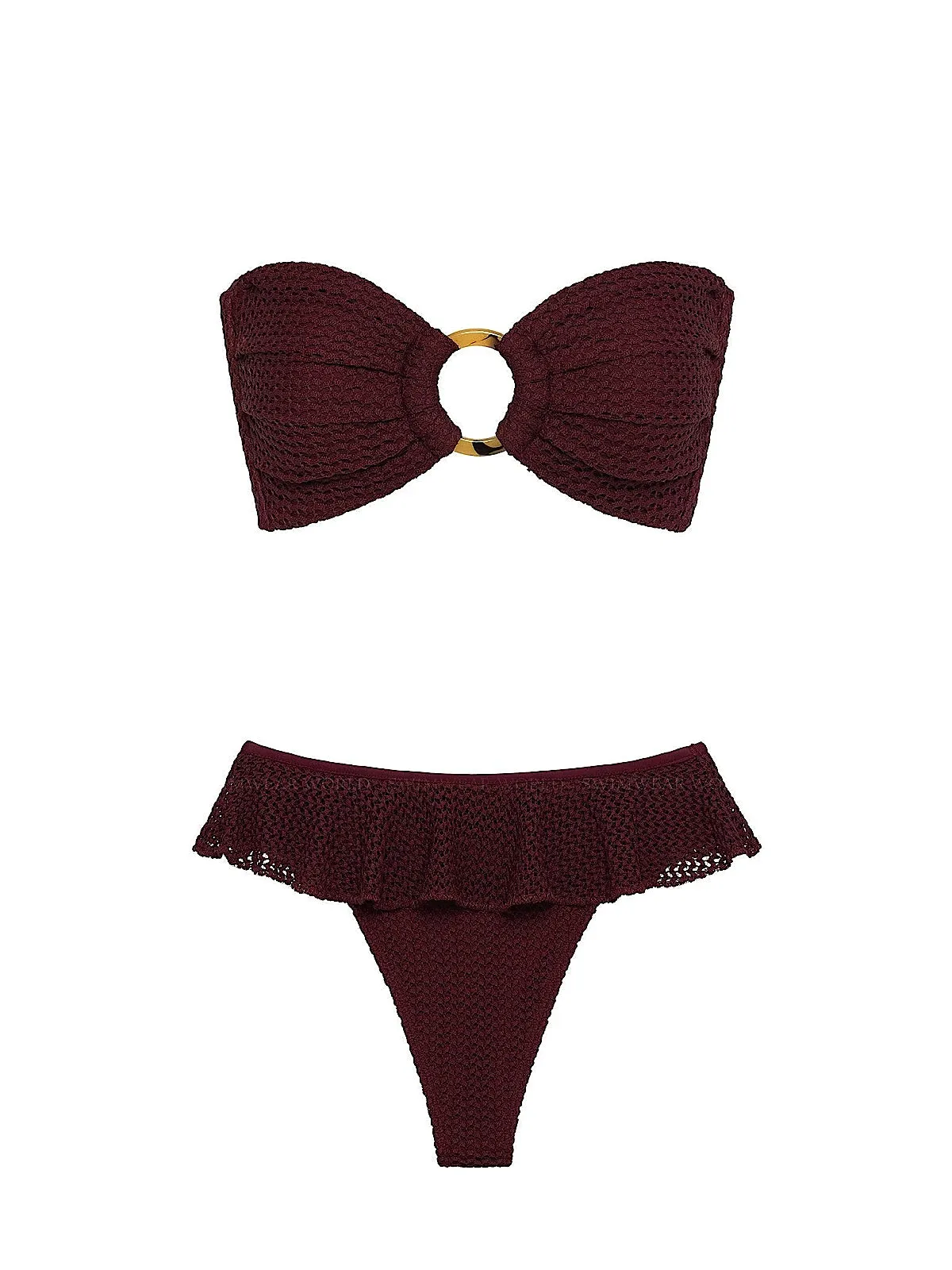 Tori Ties Bandeau-Tamarindo Ruffle Bikini sold by SWORLD Inc product image thumbnail 3