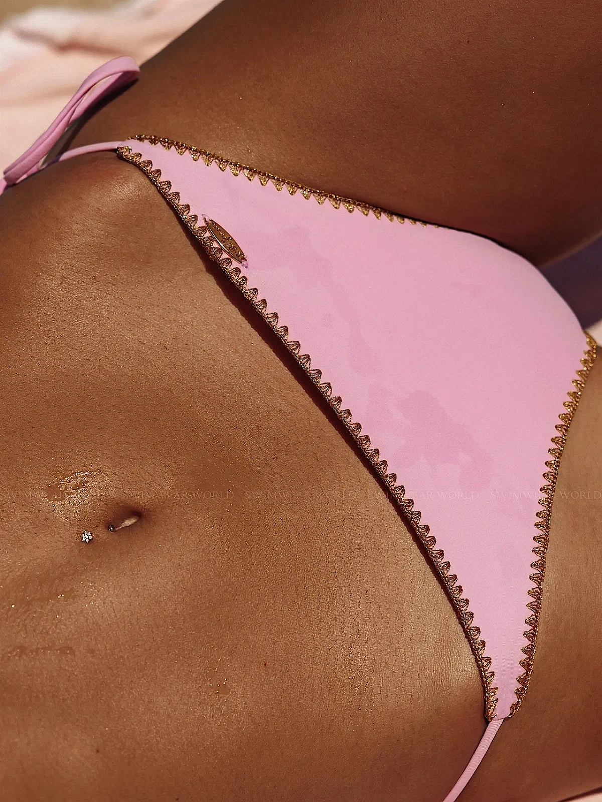 Seamless Triangle-Seamless Wavy Ruched Back Tie Side Bikini sold by SWORLD Inc product image thumbnail 4