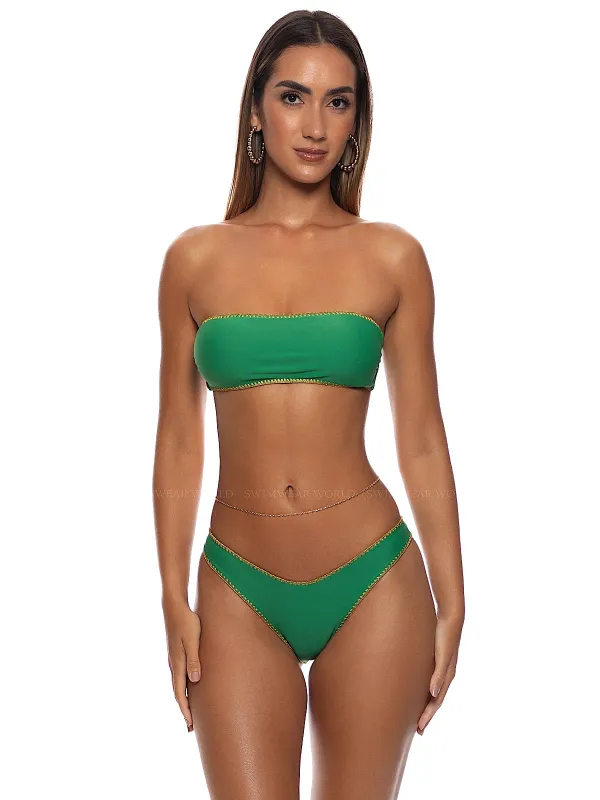Luxe Stitch Free Form Bandeau-Luxe Stitch High Leg Bikini sold by SWORLD Inc