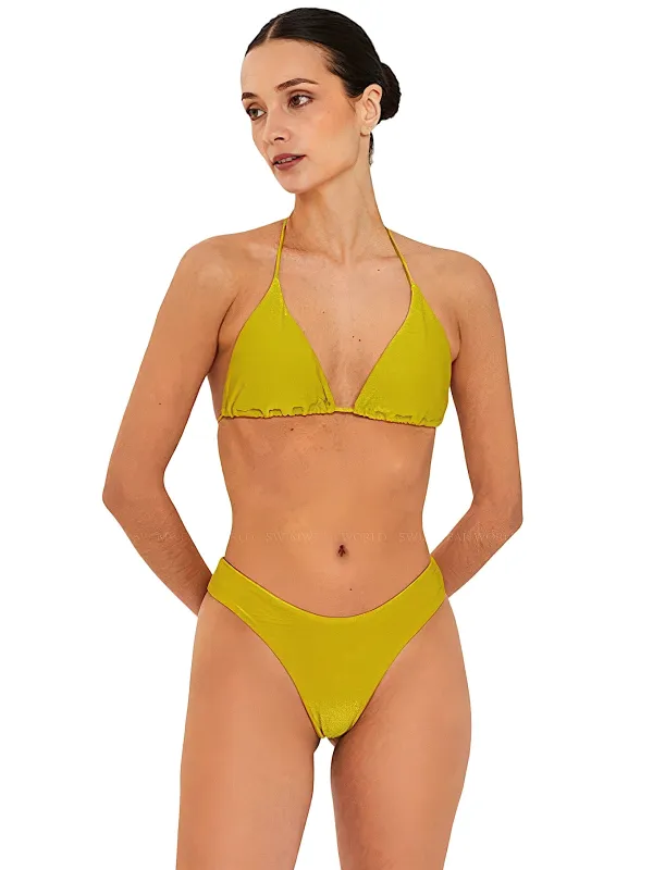 Lime-50 Triangle-Lime-23 High Leg Bikini sold by SWORLD Inc