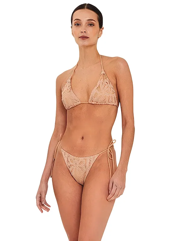 Sand-50 Triangle-Sand-13 Side Tie Bikini sold by SWORLD Inc