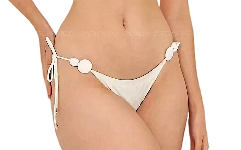 Blanc-50 Triangle-Blanc-13 Side Tie Bikini sold by SWORLD Inc product image thumbnail 5