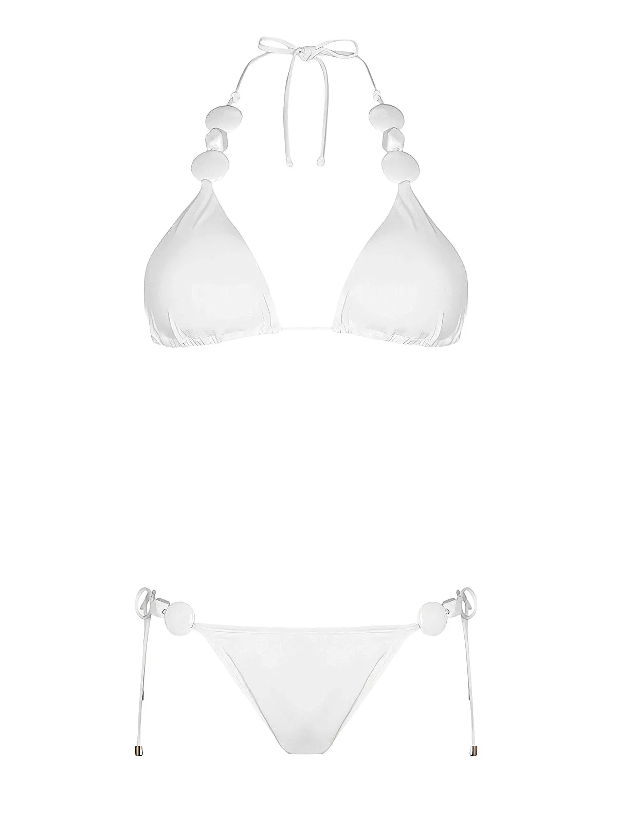 Blanc-50 Triangle-Blanc-13 Side Tie Bikini sold by SWORLD Inc product image thumbnail 3