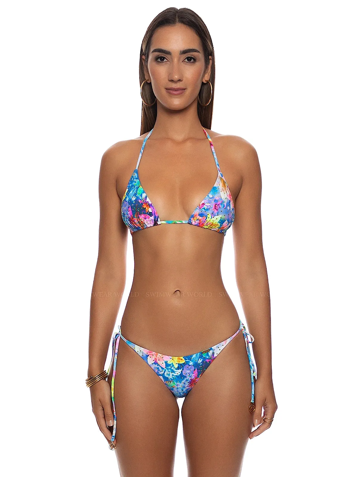 Seamless Triangle-Seamless Ruched Back Tie Side sold by SWORLD Inc