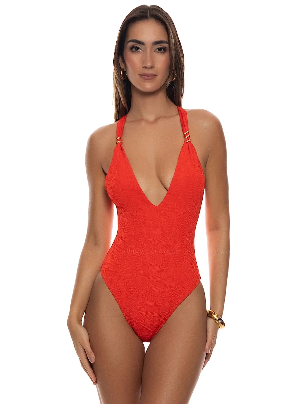 Spiral Rings Deep V One-Piece sold by SWORLD Inc
