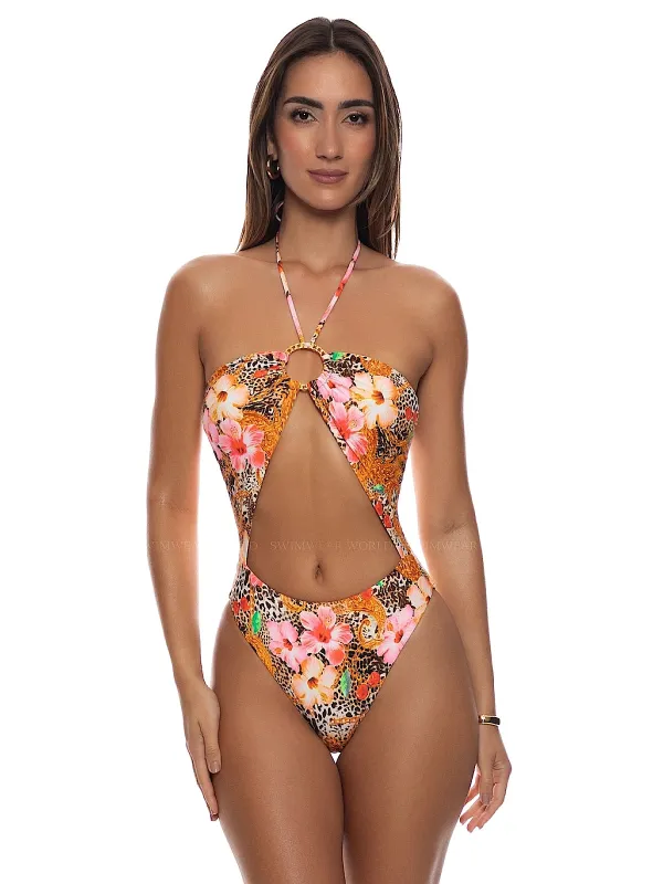 Halter Ring Cut Out One-Piece made by Luli Fama