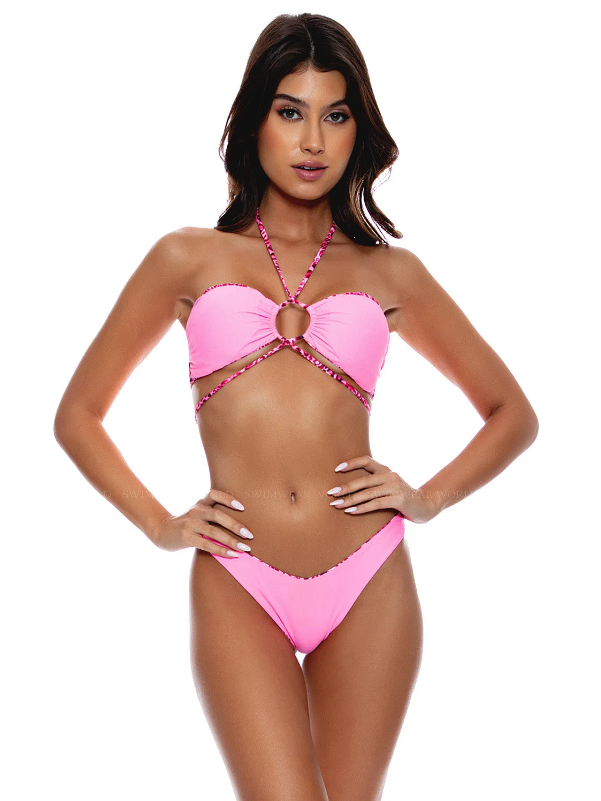 Adjustable Drawstring Bandeau-High Leg Bikini sold by SWORLD Inc product image thumbnail 2