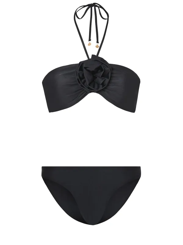 Floral Applique Halter-Margot Bikini sold by SWORLD Inc