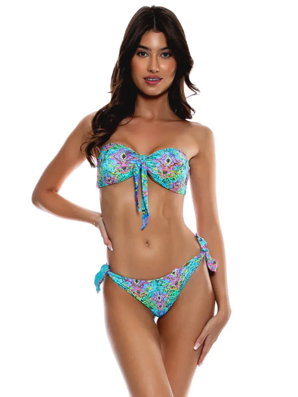 Knot Bow Bandeau-Reversible Cayo Coco Bikini sold by SWORLD Inc