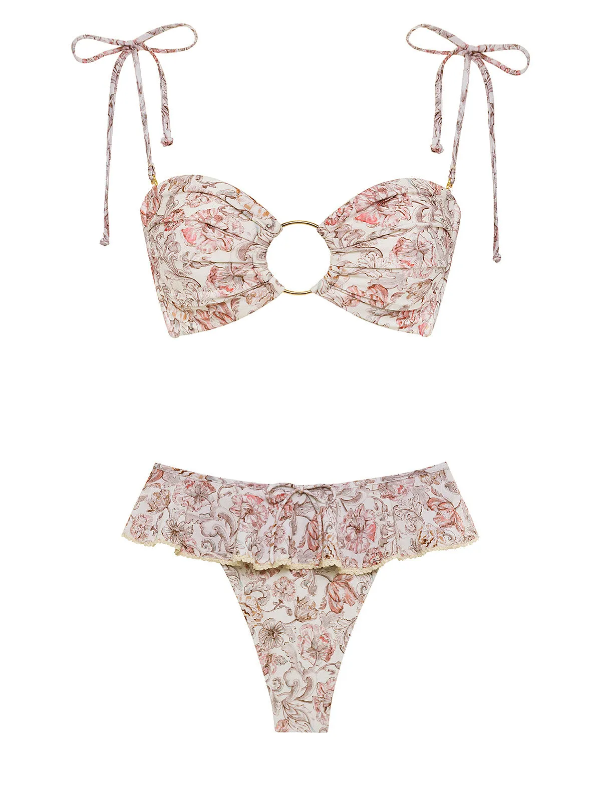 Tori Ties Bandeau-Tamarindo Ruffle Bikini sold by SWORLD Inc product image thumbnail 3