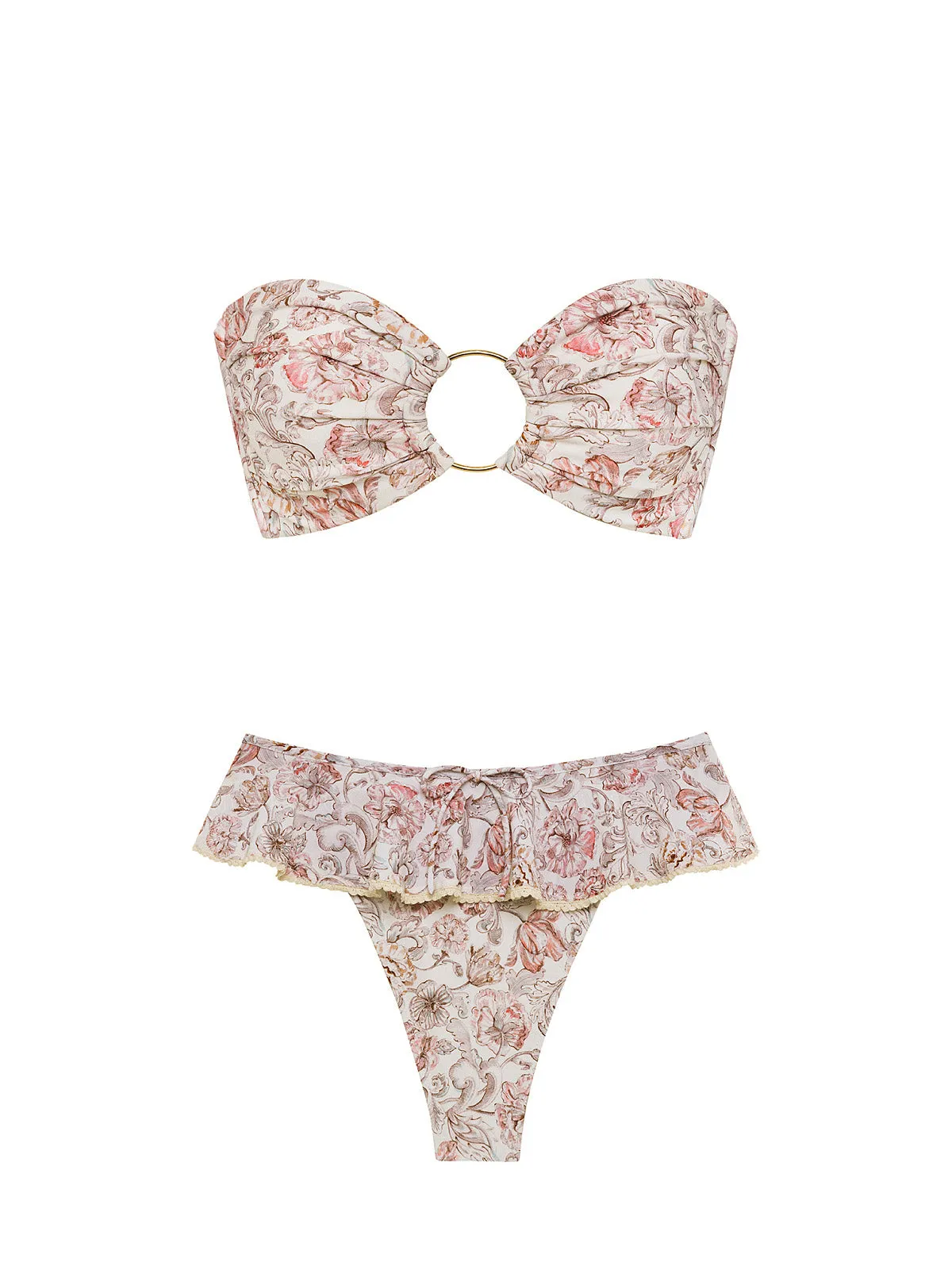 Tori Ties Bandeau-Tamarindo Ruffle Bikini sold by SWORLD Inc product image thumbnail 4