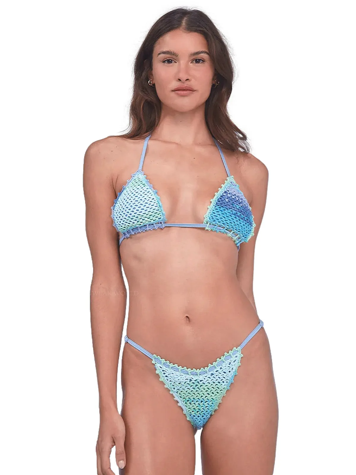 Kendall Blue Crochet Bikini sold by SWORLD Inc