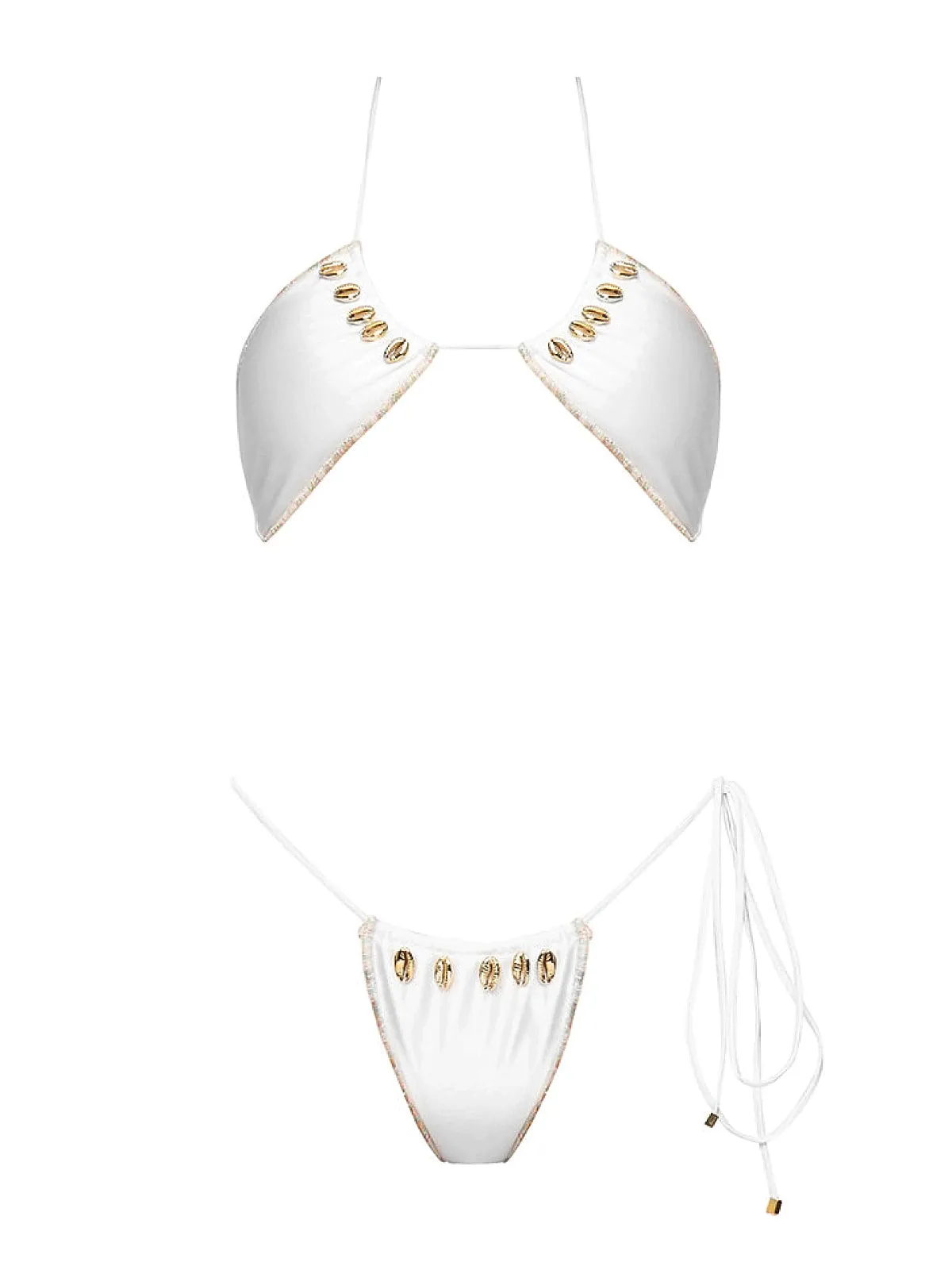 June Halter-Pearl Tie Side Bikini sold by SWORLD Inc
