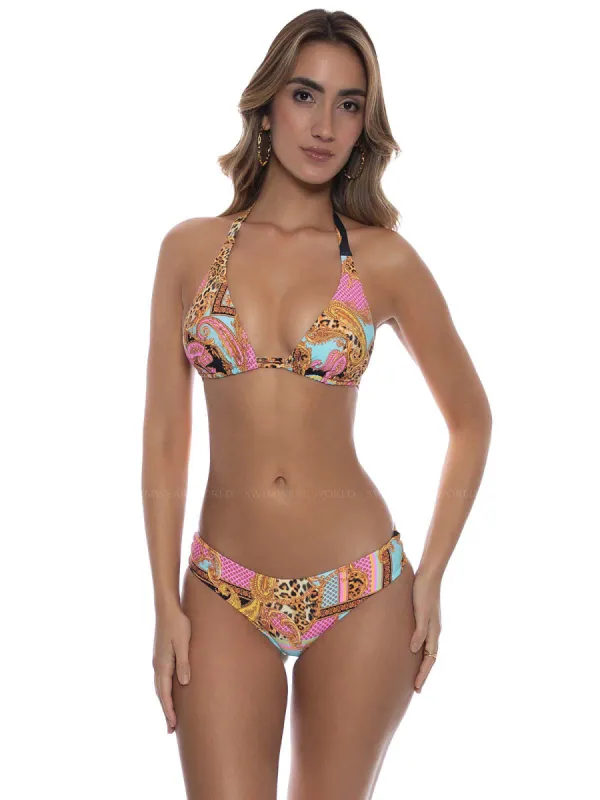 Triangle Halter-Seamless Ruched Back Bikini sold by SWORLD Inc