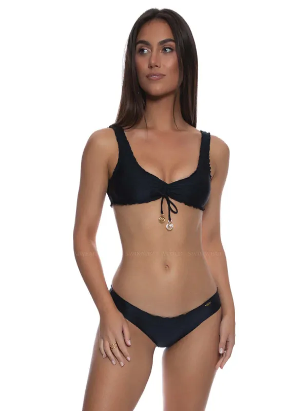 Wavy Scoop Neck Drawstring-Full Ruched Back Bikini sold by SWORLD Inc