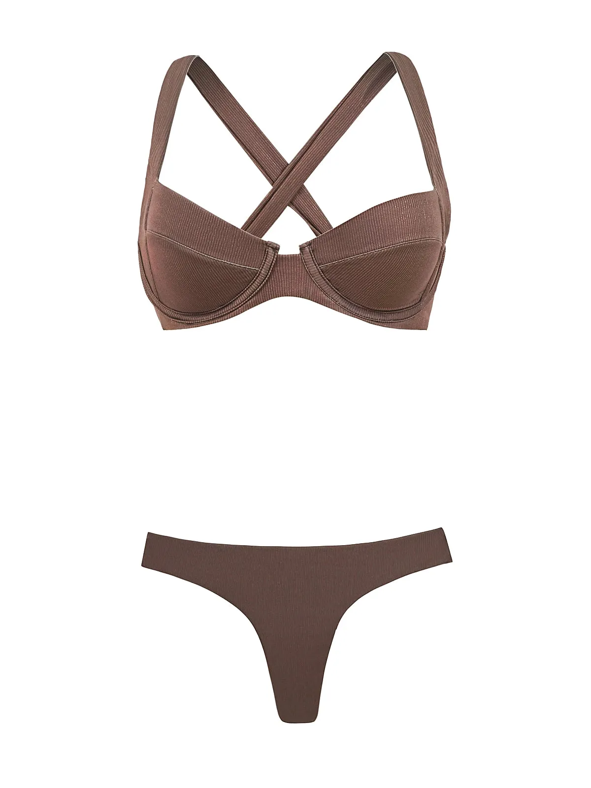 Perla Halter-Basic Ruched Bikini sold by SWORLD Inc product image thumbnail 4