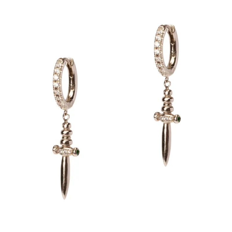 Mini Betrayal Dagger Huggies sold by Thorne Dynasty