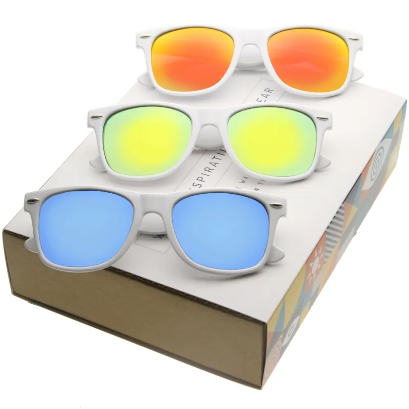 Retro Horned Rim Color Mirrored Lens Sunglasses A616 [Promo Box] sold by ZeroUV