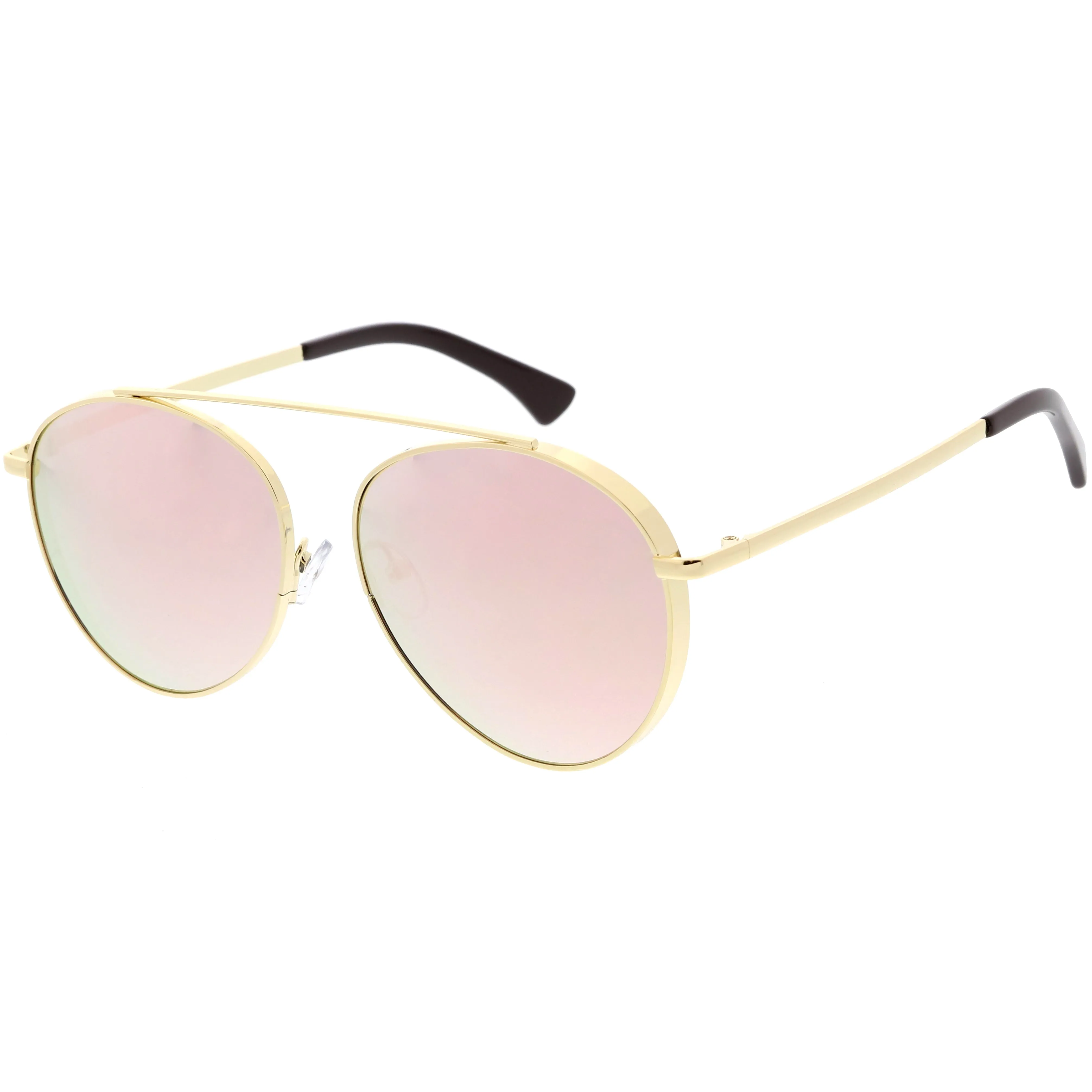 Oversize Retro Modern Round Top Bar Flat Lens Aviator Sunglasses C826 sold by ZeroUV product image thumbnail 4