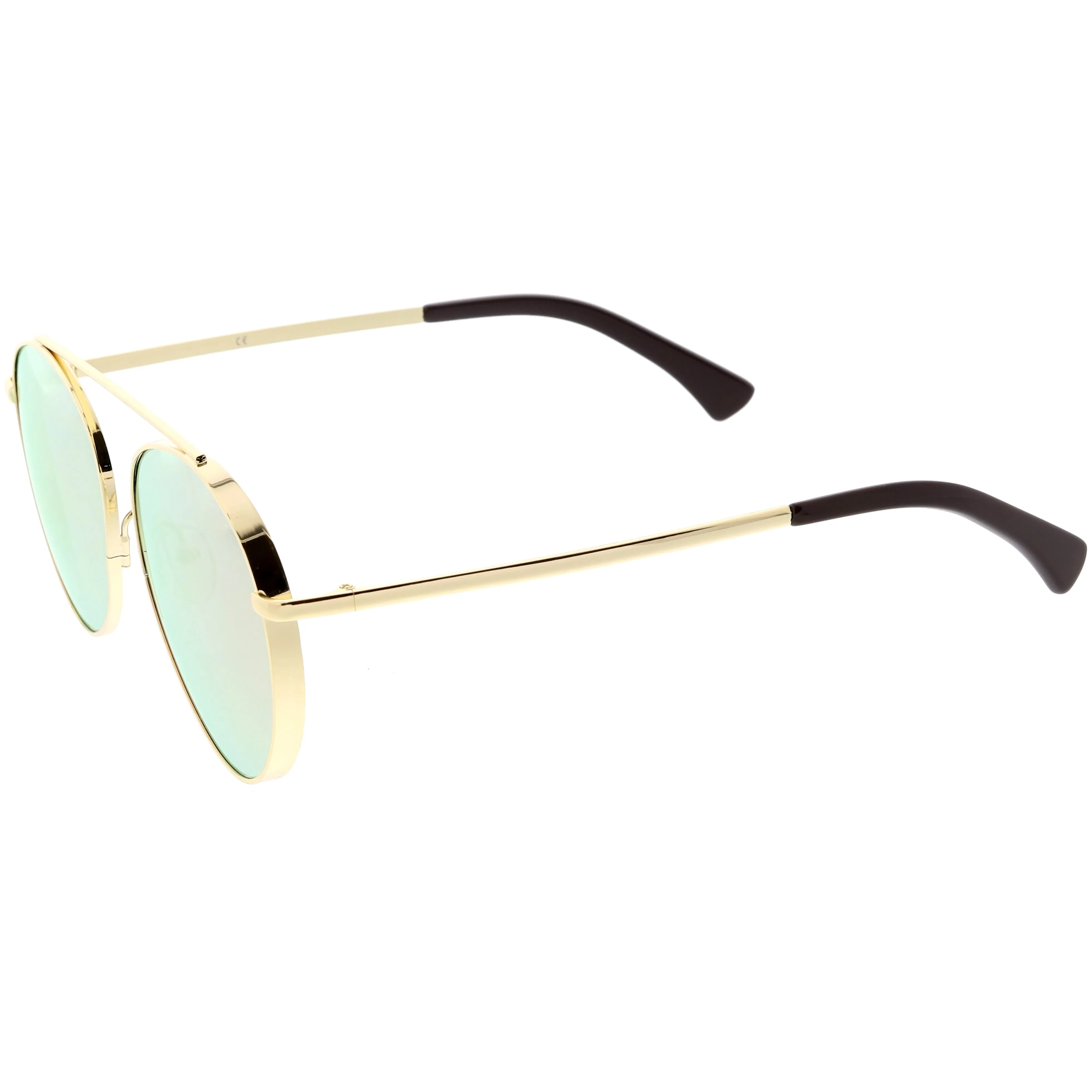 Oversize Retro Modern Round Top Bar Flat Lens Aviator Sunglasses C826 sold by ZeroUV product image thumbnail 5