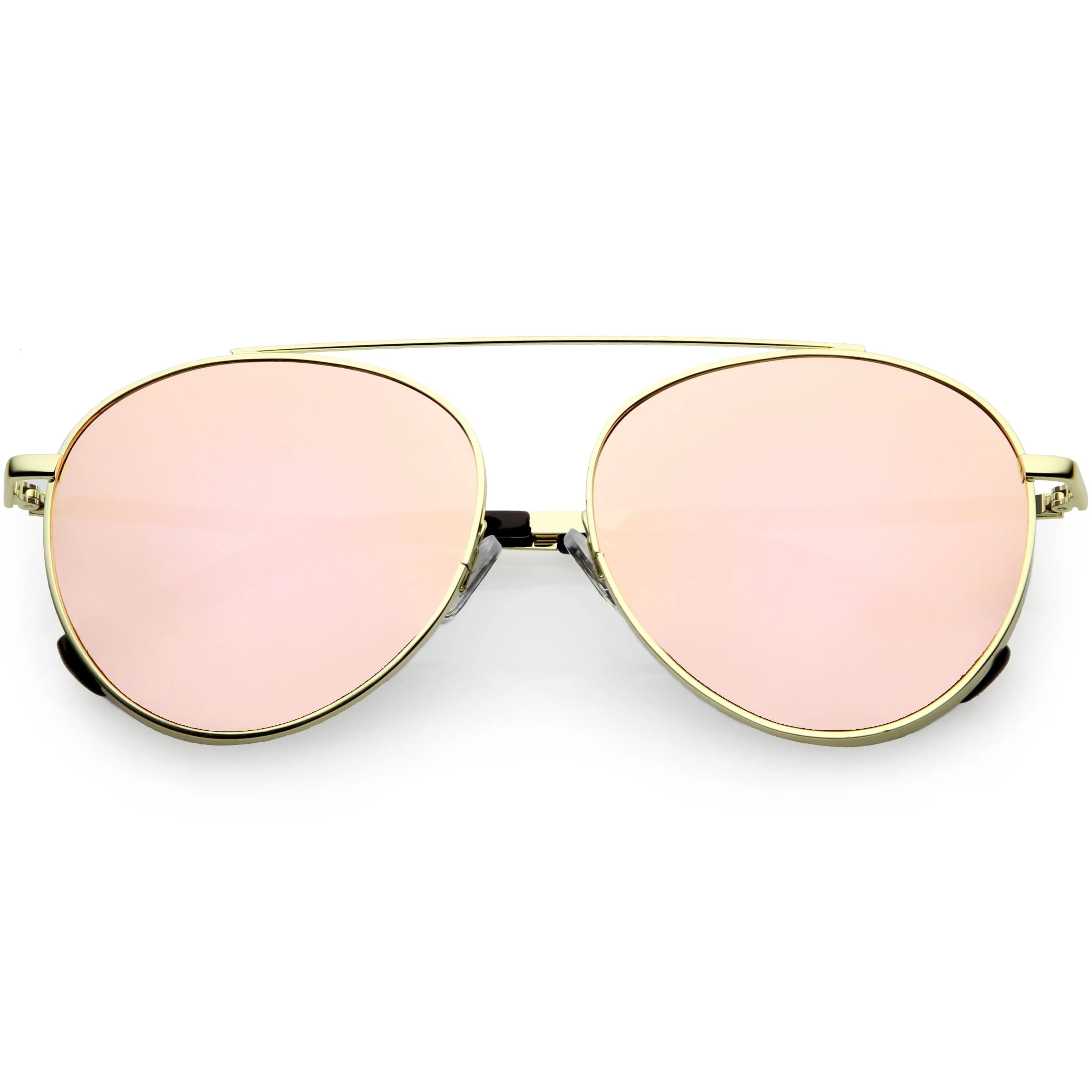 Oversize Retro Modern Round Top Bar Flat Lens Aviator Sunglasses C826 sold by ZeroUV product image thumbnail 3