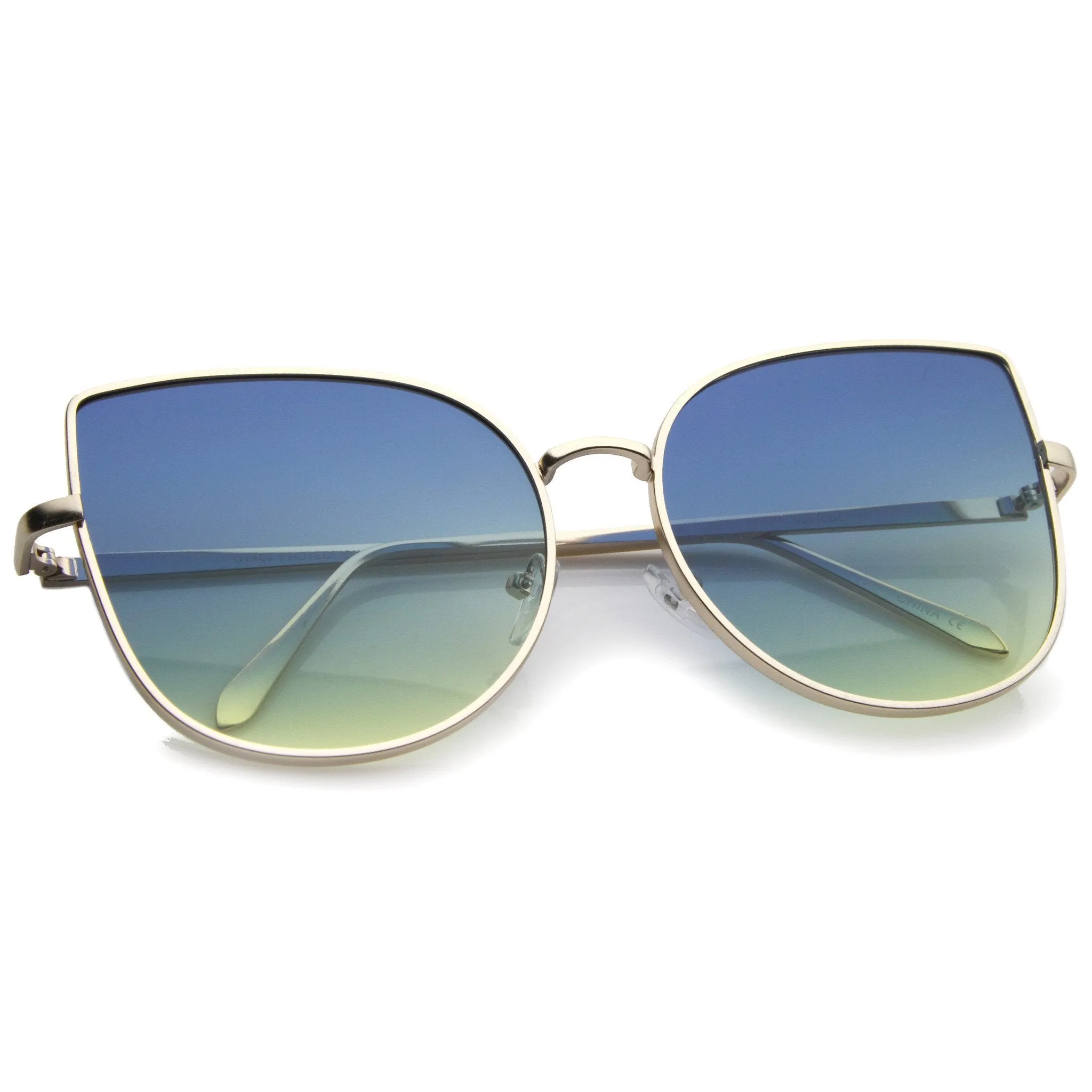 Oversize Gradient Color Flat Lens Cat Eye Sunglasses A853 sold by ZeroUV product image thumbnail 4