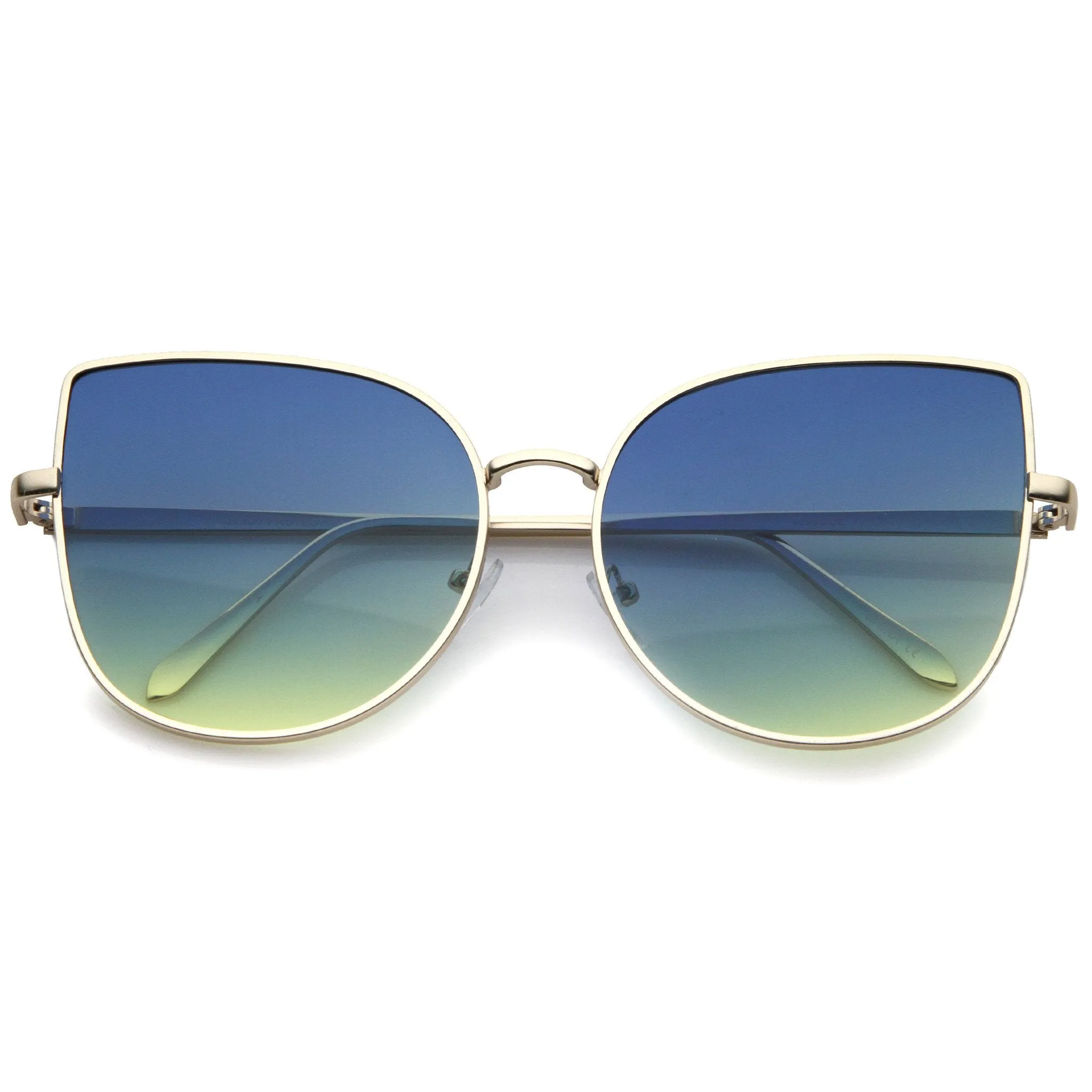 Oversize Gradient Color Flat Lens Cat Eye Sunglasses A853 sold by ZeroUV