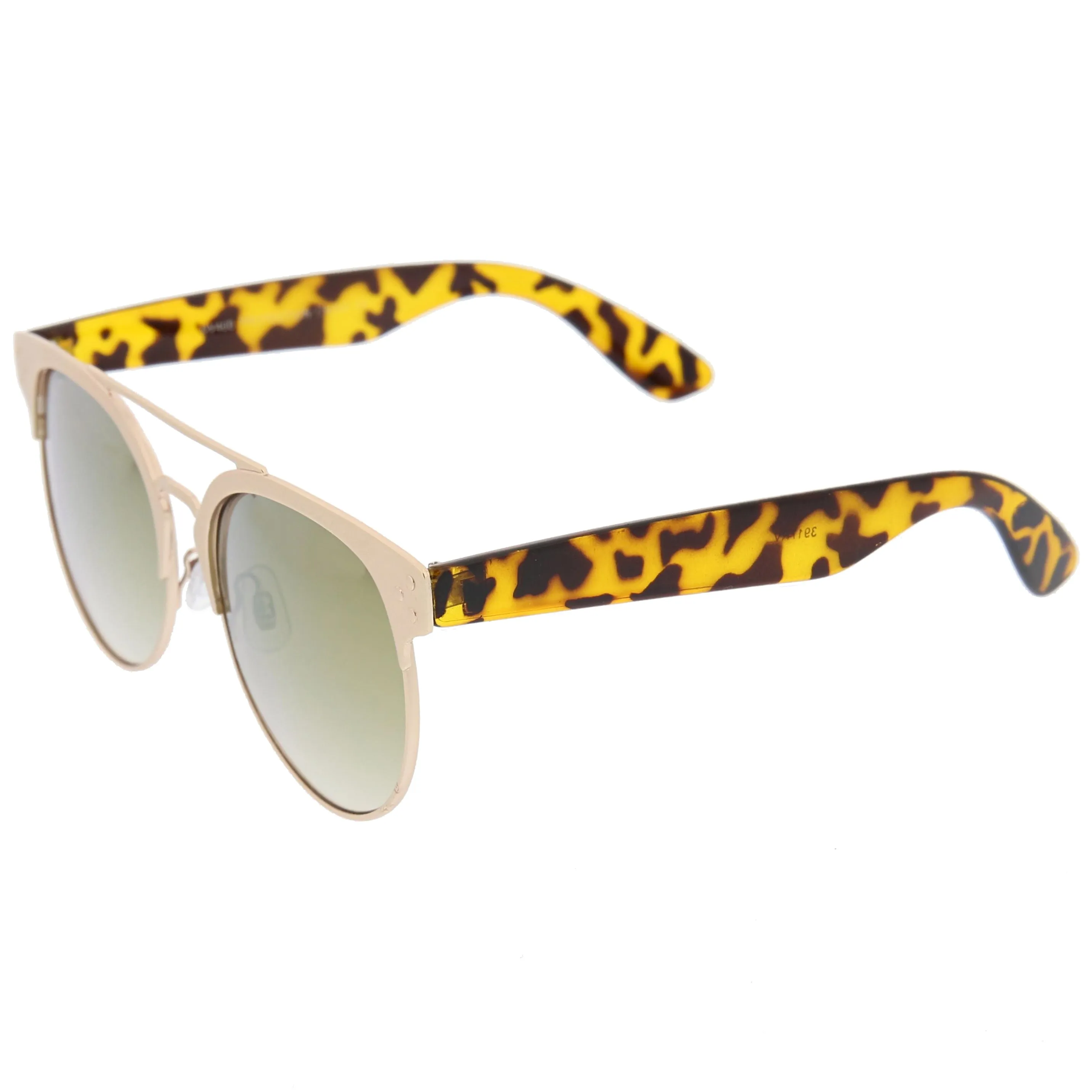 Retro Modern Horned Rim Mirror Lens Sunglasses A496 sold by ZeroUV product image thumbnail 3