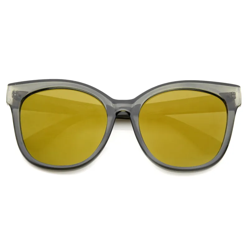 Oversize Women's Mirrored Flat Lens Cat Eye Sunglasses A337 sold by ZeroUV