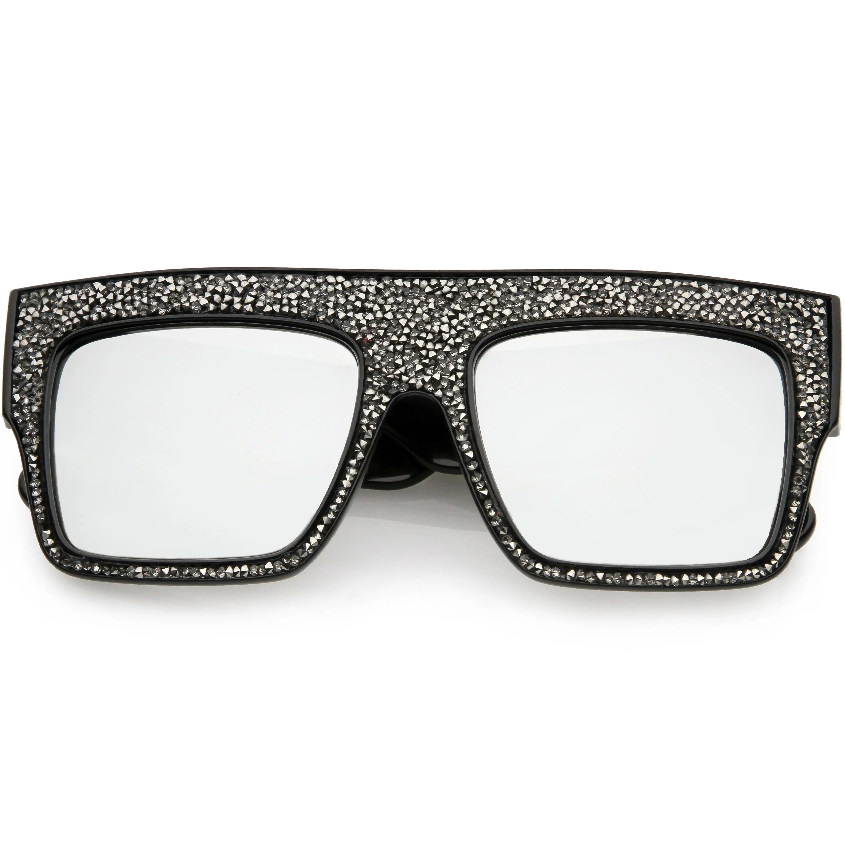 Women's Crystal Rhinestone Flat Top Mirrored Lens Sunglasses C880 sold by ZeroUV