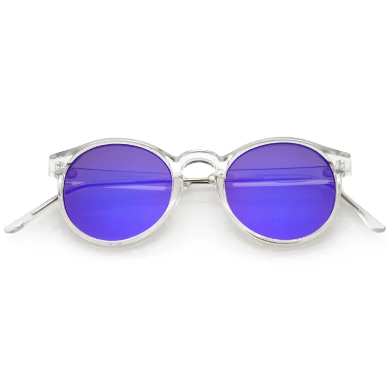 Crystal Clear Round P3 Mirror Lens Sunglasses A464 sold by ZeroUV