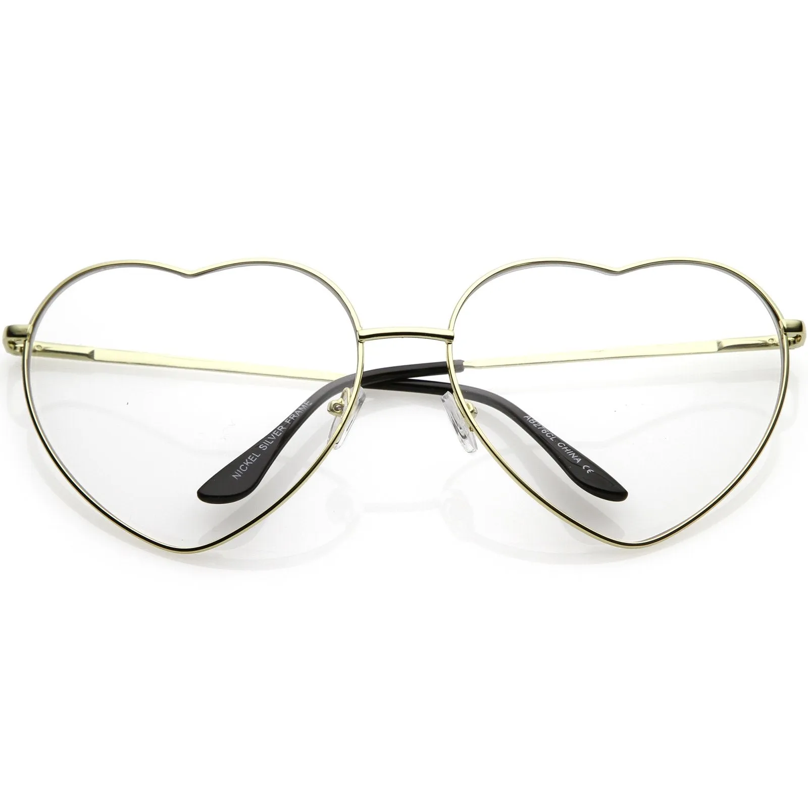 Oversize Women's Festival Heart Shape Clear Lens Glasses C304 sold by ZeroUV product image thumbnail 4