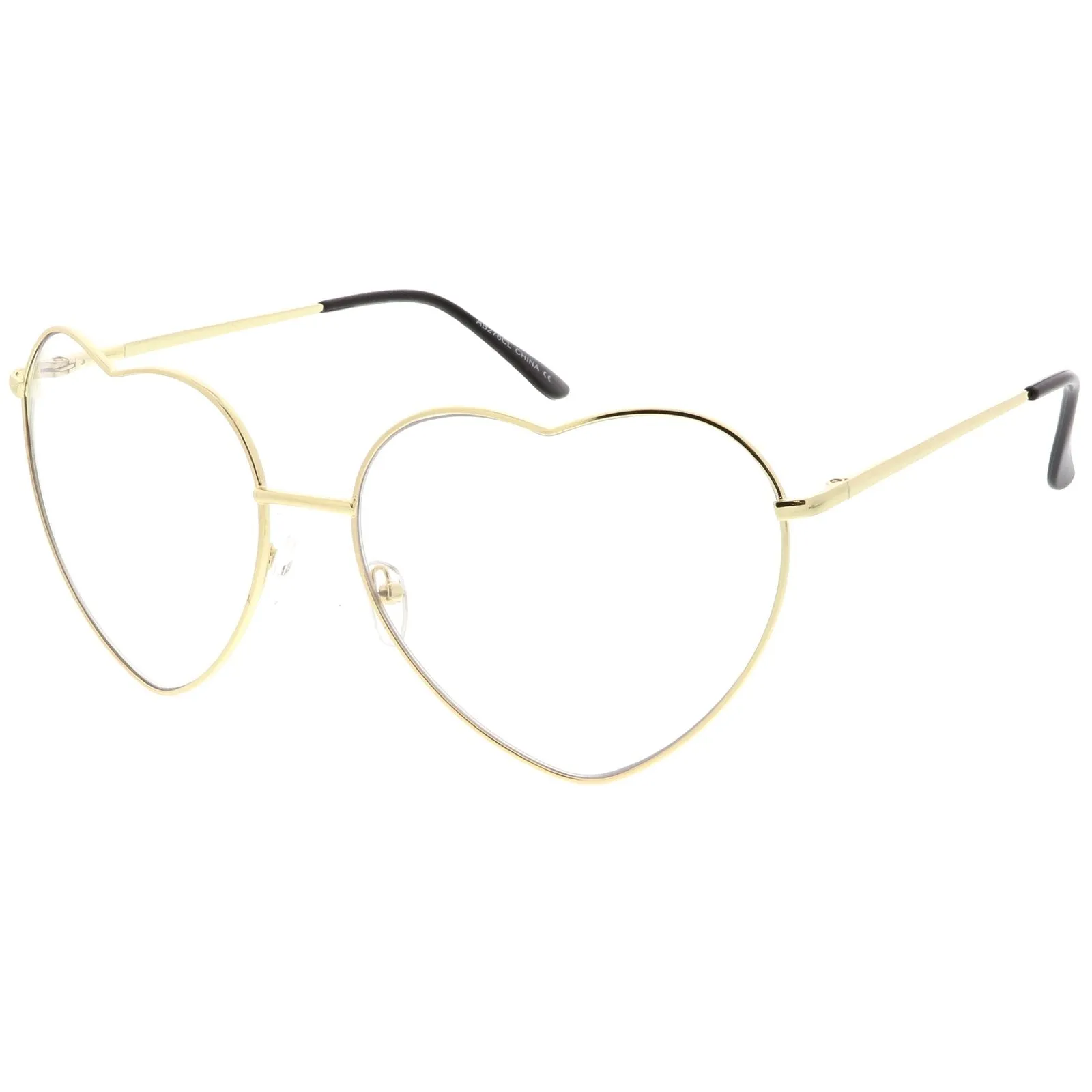 Oversize Women's Festival Heart Shape Clear Lens Glasses C304 sold by ZeroUV product image thumbnail 5